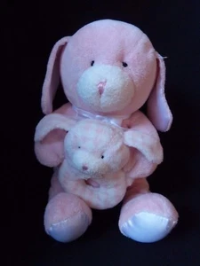 Kids Preferred Pink Bunny and Baby Bunny Rattle Rabbit Plush Stuffed Animal12" - Picture 1 of 1