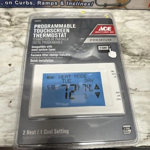 ACE 4235370 7-DAY PROGRAMMABLE TOUCHSCREEN THERMOSTAT (2 HEAT / 1 COOL SETTING) - Picture 1 of 2