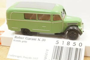 HO 1:87 Busch 51850 Robur Garant K 30 Kombi Furgone 1957 " Verde " Nuovo OVP - Foto 1 di 6