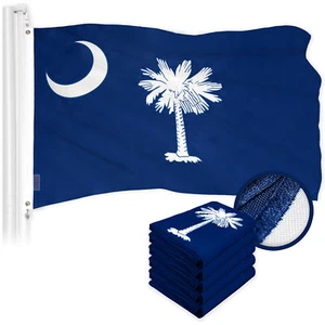 G128 5 Pack: South Carolina SC State Flag 2x3 Ft Embroidered 300D Polyester - Picture 1 of 7