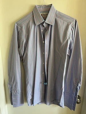 Camisa a Rayas Turnbull and Asser Algodón Rosa/Azul/Blanco Foto 1 de 4