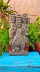 XVII antico legno intagliato a mano dio Hanuman Ram Laxman figura statuina pannello - Foto 1 di 9
