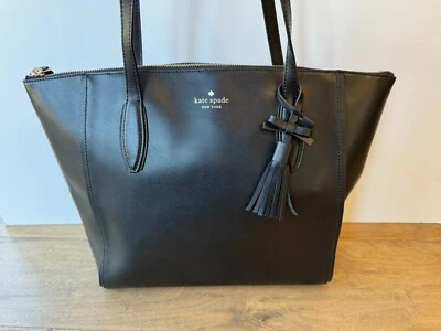 Kate Spade Smooth Leather Kali Large Black Shoulder Bag Tote Zipper Closure NWOT - Image 1 of 4