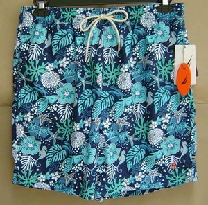 NUEVO CON ETIQUETAS $55 NAUTICA Para Hombre M TONAL SEALIFE BAÑADORES Azul Crepúsculo Traje de Baño T32402 - Imagen 1 de 2