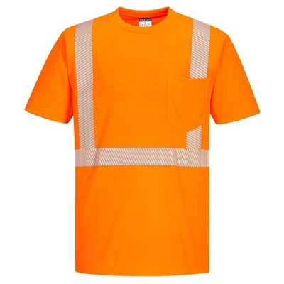 Portwest S194 - Hi-Vis Segmented Tape T-Shirt S/S ORANGE SIZES S M 4X* - Image 1 of 2