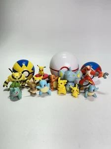 Pokemon PVC Figures & Poke Ball Collectible Toys Lot of 10+ Nintendo Pikachu Mix - Picture 1 of 7