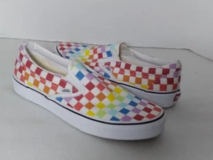 VANS Clásico Arco Iris Cuadros Multicolor Zapatos Sin Cordones HOMBRE 9.5 MUJER 11 - Imagen 1 de 9