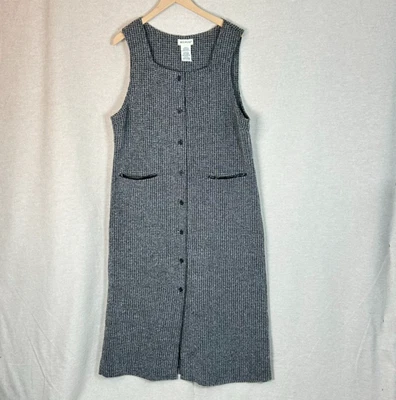 Vintage White Stag Womens Button Front Jumper Dress Size L Teacher Tweed Modest - Image 1 of 4