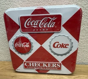 Coca-Cola Checkers Collectors Edition TIN Board Game USAopoly Sealed Torn - Picture 1 of 9