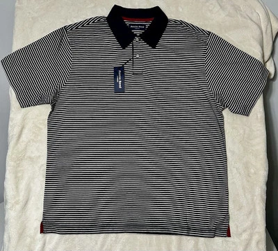 Austin Reed London Hombre Azul Marino/Blanco Rayas Polo Hombre Grande Foto 1 de 4