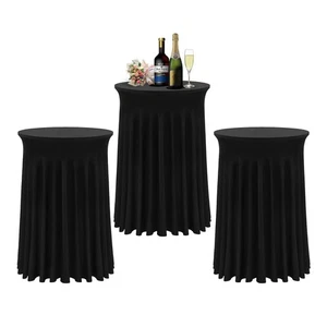 Cocktail Table Covers - 3 Pack 32"x 43" Black Cocktail Table Tablecloth with ... - Picture 1 of 6