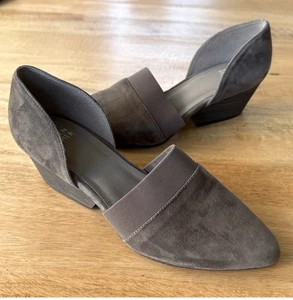 Eileen Fisher Hilly grau Wildleder spitz zulaufend d'Orsay Pumps Damengröße 7 ECU - Bild 1 von 13