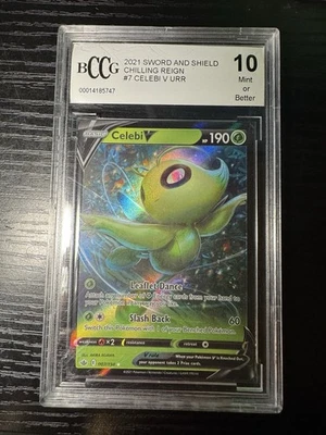 Pokémon TCG Celebi V Beckett 10 Chilling Reign Holo Ultra Rare Card 007/198 - Image 1 of 4