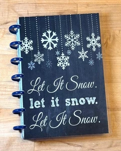 Let it Snow Chalkboard Snowflake Cover Set 4 use w/ MINI Happy Planner~ - Picture 1 of 4