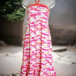 New Girl's Spring Dress Pink, Peach Tie Dye Long Size 10 Ruffle Hem - Picture 1 of 6