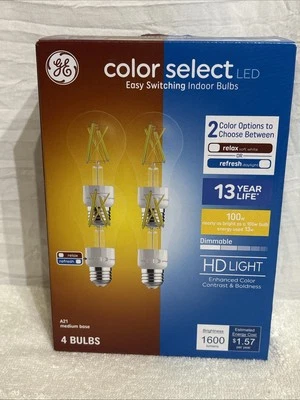 GE LED Bulbs Color Select HD A21 Medium 4 Clear Dimming Relax Refresh 1600 Lumen - Image 1 of 4