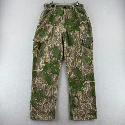 Calça camuflada masculina vintage Jerzees serve 31 folhagem carvalho musgoso casca carga - Imagem 1 de 4