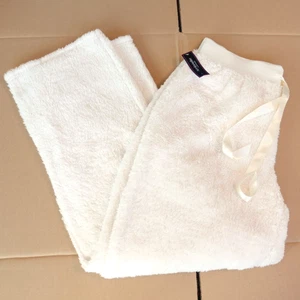 Neu mit Etikett weiße superdicke Plüsch-Pyjamahose aus Fleece Eisbär Glitzer Damen Large - Bild 1 von 10