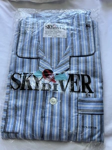 Pijama vintage para hombre a rayas 100 % algodón X-grande conjunto de 2 piezas nuevo en paquete - Imagen 1 de 6
