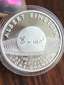 Deutschland, 10 Euro, Albert Einstein, 2005, Hamburg, Silber, MS, KM:238 - Bild 1 von 6
