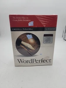 Novell Word Perfect Word Processor V 6.1 For Windows 3.5 HD Diskettes NOS - Picture 1 of 7