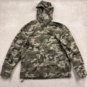 Cortavientos con Capucha Azul Marino Antiguo Para Hombre Talla Grande Verde Camuflaje Bolsillos con Cremallera Completa - Imagen 1 de 10