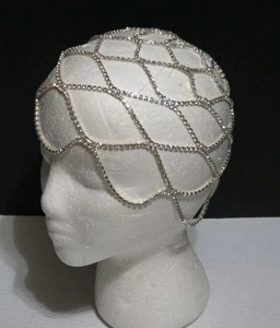 Strass Netz Kopfschmuck Hochzeit Kopf Kette Kappe Luxus Haar Accessoire Kristall - Bild 1 von 4