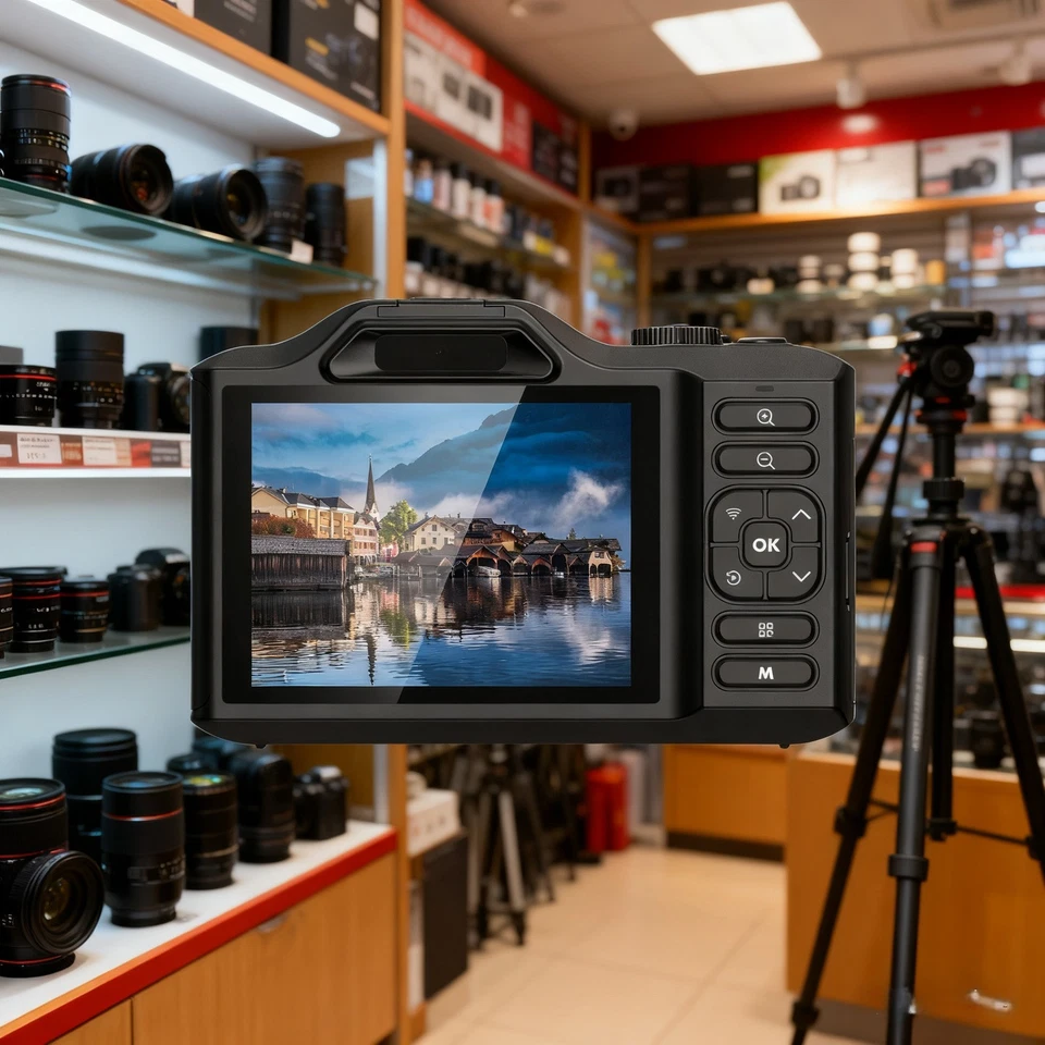 Dual Front Rear 4K Digitalkamera 18x Zoom 2 8 Zoll HD Display WiFi unterstützt - Bild 1 von 3