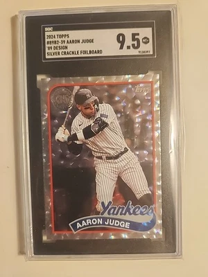 Aaron Judge 2024 Topps '89 Design #89B2-39 SGC 9.5 Silver Crackle Foilboard - Image 1 of 2