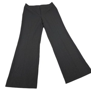 Classiques Entier Pants Womens 8 Grey Pinstripe Stretch Flat Front Straight Leg - Picture 1 of 10