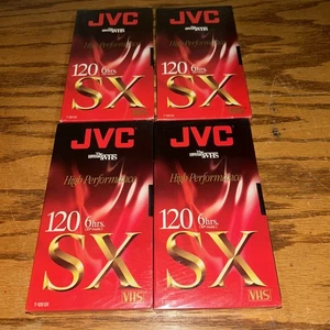 4 new Sealed JVC T-120 SX High Performance Blank VHS Tapes 6 Hours  Fast  Shipp - Picture 1 of 2