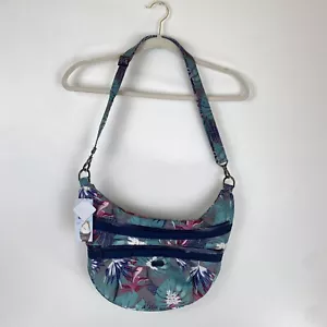 Lug Hippy Crossbody Bag Purse Hippy Floral Blue Pink RFID Slots Phone Pocket - Picture 1 of 12