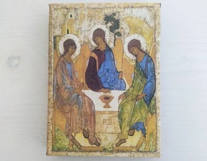 HOLY TRINITY ICON by Rublev Andrei, Greek Orthodox Gallery Wrapped Canvas Print - Picture 1 of 11