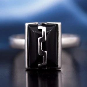 Anillo de ónix plata 925 plata de ley para mujer joyas diferentes tallas R0123 - Imagen 1 de 7