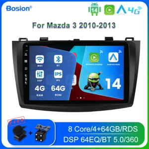 9" 4+64GB Android 14 For Mazda 3 2010-2013 Car Stereo Radio GPS Sat Nav IPS DAB - Picture 1 of 21