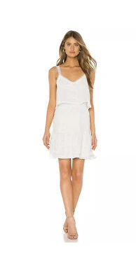 Vestido BB DAKOTA Revolve Blanco Talla 2 Pequeño Encaje Correas Lunares Nuevo con Etiquetas Foto 1 de 4