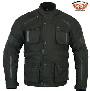 Australian Bikers Gear Velocity Black Waterproof Thermal Motorcycle CE Jacket - Picture 1 of 10