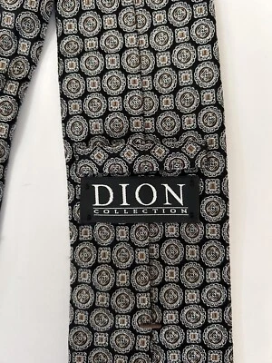 Corbata geométrica negra gris seda 100 % Paul Dione para hombre Foto 1 de 4