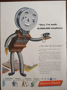 1946 vintage Western electric print ad, sure, I've made 41 million telephones - Picture 1 of 1