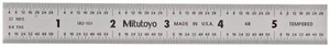 Steel Rule, 6" (4R), 1/8-1/64", 3/64"x3/4", Satin Chrome Stainless Steel - Picture 1 of 6