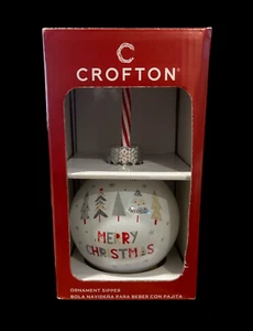 Crofton Decorazione Vetro Sipper 'Buon Natale' con Cannuccia Ottimo Regalo  - Foto 1 di 11