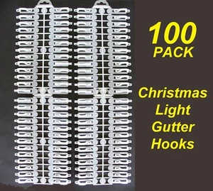 100 Pack Gutter Hooks / Clips for Christmas Fairy Lights - Picture 1 of 2
