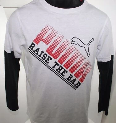 Camiseta Puma Raise The Bar en Capas Blanca Manga Larga Talla Jóvenes Niños Talla Mediana Foto 1 de 4
