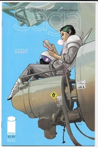 Saga #8 NM+ Rare HTF 2nd Low Print Image Comics 2012 Vaughan Staples High-Grade - Picture 1 of 2
