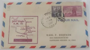 Fayetteville Arkansas to Tulsa Oklahoma December 7 1954 first flight airmail - Picture 1 of 2