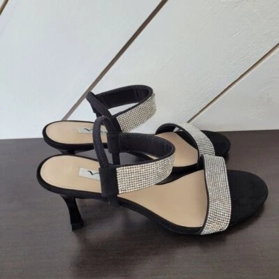 NUEVAS Sandalias Nina Luz-Fy Mujer 8M Negro Glamour Gamuza Composición Suela de Cuero Foto 1 de 4