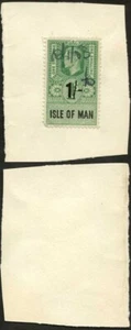 Isle of Man KGVI 1/-Green and Black Key Plate Type Revenues Manuscript Cancel - Picture 1 of 1