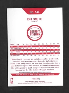 Aros de baloncesto NBA 2018-19 ISH SMITH espalda roja - pistones Detroit- #144 - Imagen 1 de 1