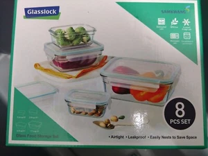 GLASSLOCK Food Storage Set/ 8 PIECE - NEW - Picture 1 of 3