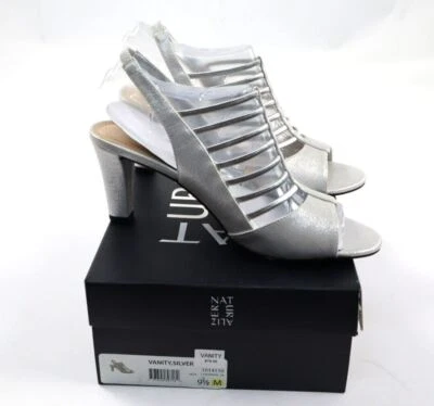 Sandalias de vestir Naturalizer para mujer 9,5 M tocador con tiras plateadas abiertas nuevas en caja Foto 1 de 4